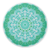 Handbeschilderd Green Turquoise Abstract Mandala Keramische Knop (Voorkant)