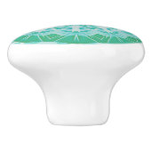 Handbeschilderd Green Turquoise Abstract Mandala Keramische Knop (Zijkant)