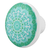 Handbeschilderd Green Turquoise Abstract Mandala Keramische Knop (Rechts)