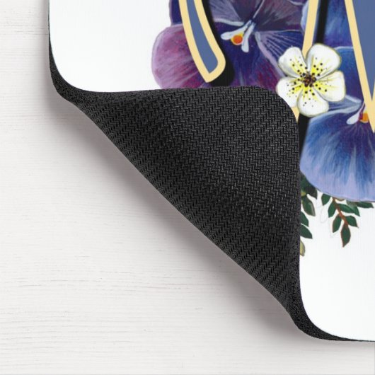 Handbeschilderd Initiaal monogram - M Muismat (Hoek)