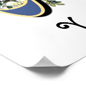 Handbeschilderd Initiaal monogram - M Poster (Hoek)