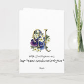 Handbeschilderd Initiaal monogram - N Notitiekaartje (Achterkant)