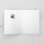 Handbeschilderd Initiaal monogram - N Notitiekaartje (Binnen)