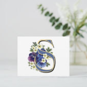Handbeschilderd Initiaal monogram - S Briefkaart (Staand voorkant)