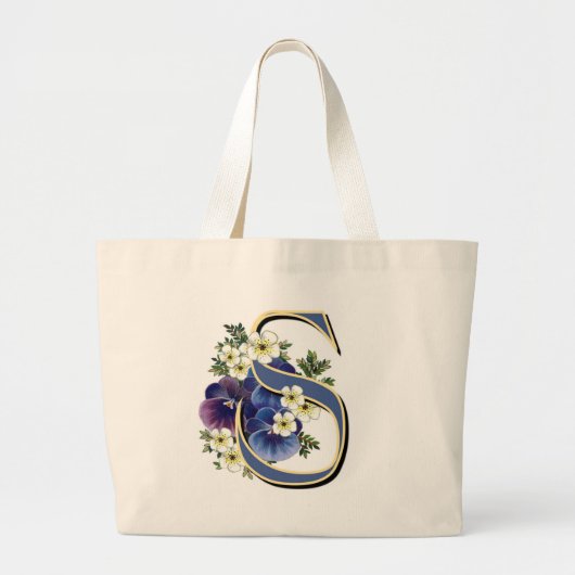 Handbeschilderd Initiaal monogram - S Grote Tote Bag (Voorkant)