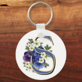 Handbeschilderd Initiaal monogram - S Sleutelhanger (Voorkant)