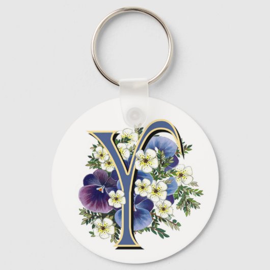 Handbeschilderd Initiaal monogram - Y Sleutelhanger (Voorkant)