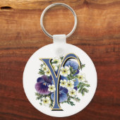Handbeschilderd Initiaal monogram - Y Sleutelhanger (Voorkant)