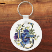 Handbeschilderd Initiaal van Pansy - G Sleutelhanger (Voorkant)