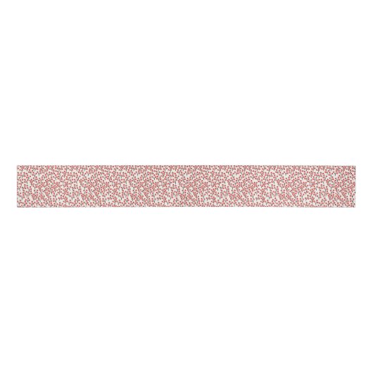Handbeschilderd kerstkantoor Berries Red White Grosgrain Lint (Voorkant)