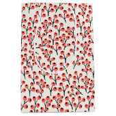 Handbeschilderd kerstkantoor Berries Red White Medium Cadeauzakje (Voorkant)