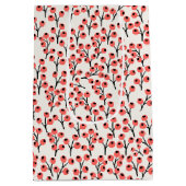 Handbeschilderd kerstkantoor Berries Red White Medium Cadeauzakje (Achterkant)