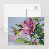 handbeschilderd kolibrie briefkaart (Voorkant / Achterkant)