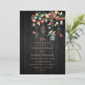 Handbeschilderd Mason Jars Spring Engagement Party Kaart (Staand voorkant)