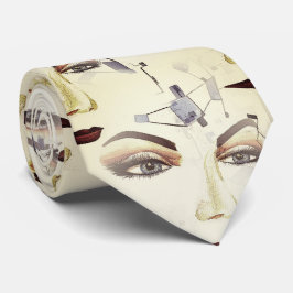 Handbeschilderd Mid Moderne Pop Surrealisme Artwor Stropdas