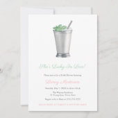 Handbeschilderd Mint Julep Argyle Derby Vrijgezell Kaart (Voorkant)