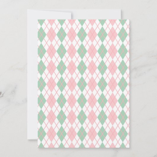 Handbeschilderd Mint Julep Argyle Derby Vrijgezell Kaart (Achterkant)