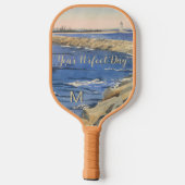 Handbeschilderd monogrambericht van Nautical Light Pickleball Paddle (Achterkant)