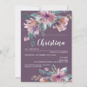 Handbeschilderd Paars Floral Grandma Birthday Part Kaart (Voorkant)