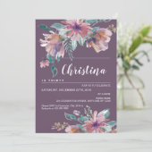 Handbeschilderd Paars Floral Grandma Birthday Part Kaart (Staand voorkant)