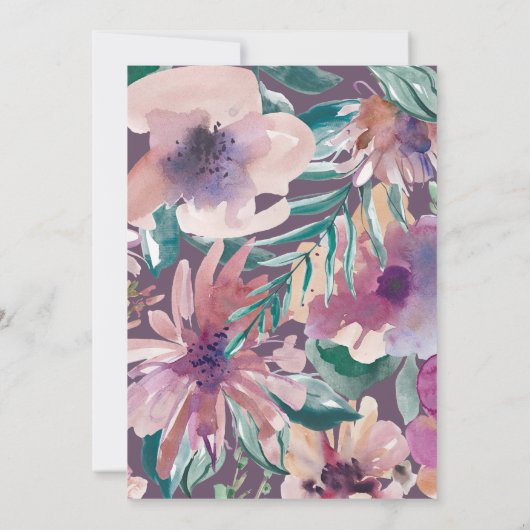 Handbeschilderd Paars Floral Grandma Birthday Part Kaart (Achterkant)