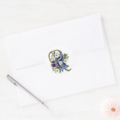 Handbeschilderd Pansy Initiaal Monogram - R Ronde Sticker (Envelop)