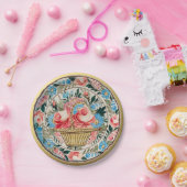 Handbeschilderd Roos Floral Bouquet Ceramic  Papieren Bordje (Feest)