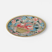 Handbeschilderd Roos Floral Bouquet Ceramic  Papieren Bordje (Gekanteld)