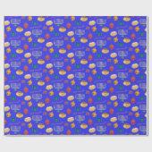 Handbeschilderd, schattig Hannukah gevlekte omloop Cadeaupapier (Vlak)