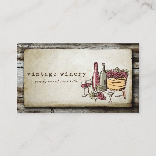 Handbeschilderd  wijngaarden visitekaartje (Voorkant)