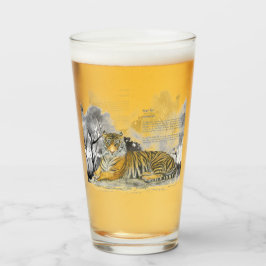 Handbeschilderde Bengaalse tijger Glas