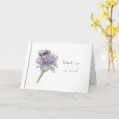 Handbeschilderde bijen op de dikke kaart Hartelijk (Gele Bloem)