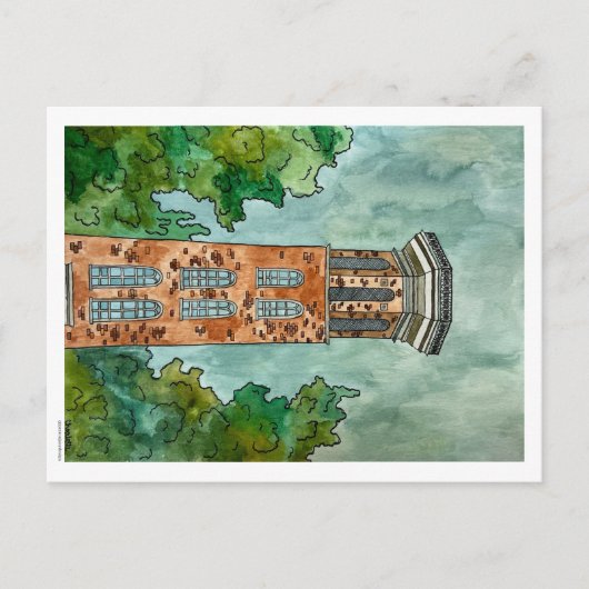 Handbeschilderde bleektoren briefkaart (Voorkant)