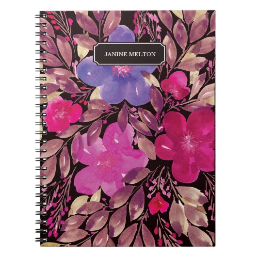 handbeschilderde bloemen notebook notitieboek (Voorkant)