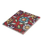 Handbeschilderde bloemen tegel tegeltje (Zijkant)