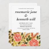 Handbeschilderde bloemen Weddenschap Kaart (Voorkant / Achterkant)