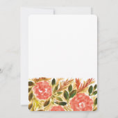 Handbeschilderde bloemen Weddenschap Kaart (Achterkant)