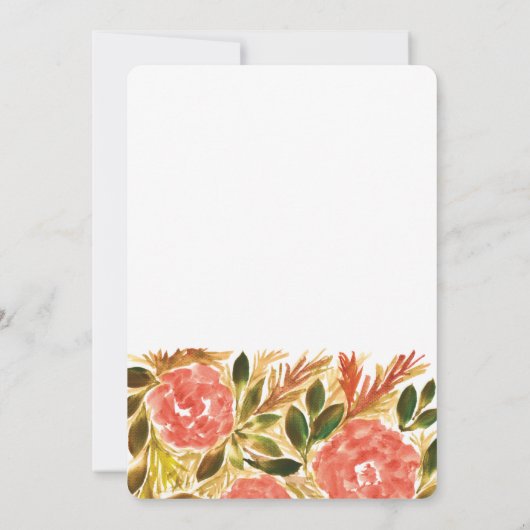 Handbeschilderde bloemen Weddenschap Kaart (Achterkant)