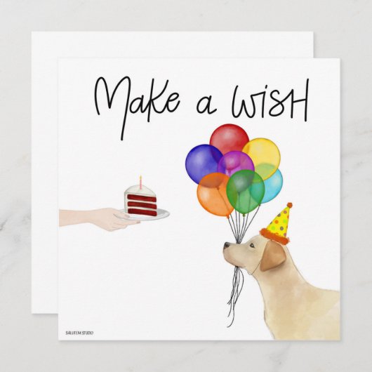 Handbeschilderde Dog Birthday Card (Voorkant / Achterkant)