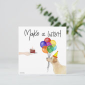 Handbeschilderde Dog Birthday Card (Staand voorkant)