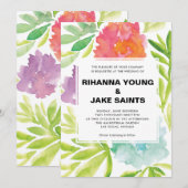 Handbeschilderde Flowers Wedding Uitnodiging (Voorkant / Achterkant)