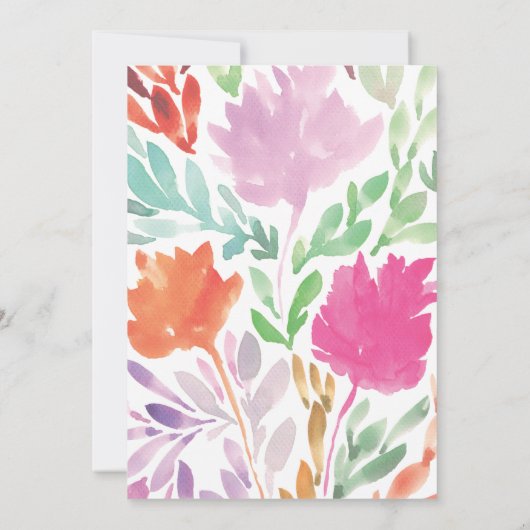 Handbeschilderde Flowers Wedding Uitnodiging (Achterkant)