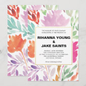 Handbeschilderde Flowers Wedding Uitnodiging (Voorkant / Achterkant)