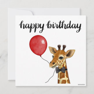 Handbeschilderde Giraffe-vogeldagkaart