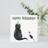 Handbeschilderde kat- en muisvaderdagskaart (Staand voorkant)