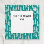 Handbeschilderde kerstbomen Aqua White Blue Blauwg Bedankjes Labels (Achterkant)