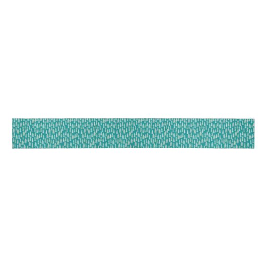 Handbeschilderde kerstbomen Aqua White Blue Blauwg Grosgrain Lint (Voorkant)