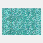 Handbeschilderde kerstbomen Aqua White Blue Blauwg Inpakpapier Vel (Voorkant 3)