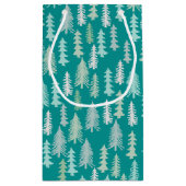 Handbeschilderde kerstbomen Aqua White Blue Blauwg Klein Cadeauzakje (Achterkant)