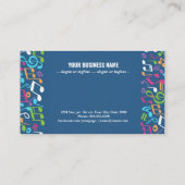 handbeschilderde kleurrijke muzieknoten visitekaartje (Achterkant)